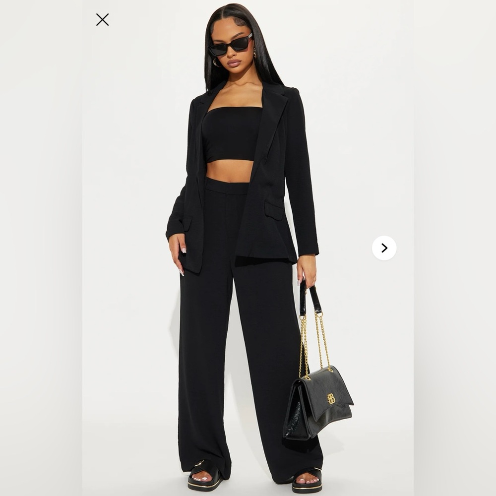 NWT Wide Leg Pants & Blazer Set Black Small